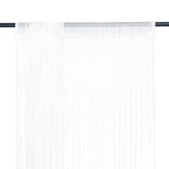 Веревочные шторы, 2 шт, 100x250 см, белые цена и информация | Шторы | 220.lv