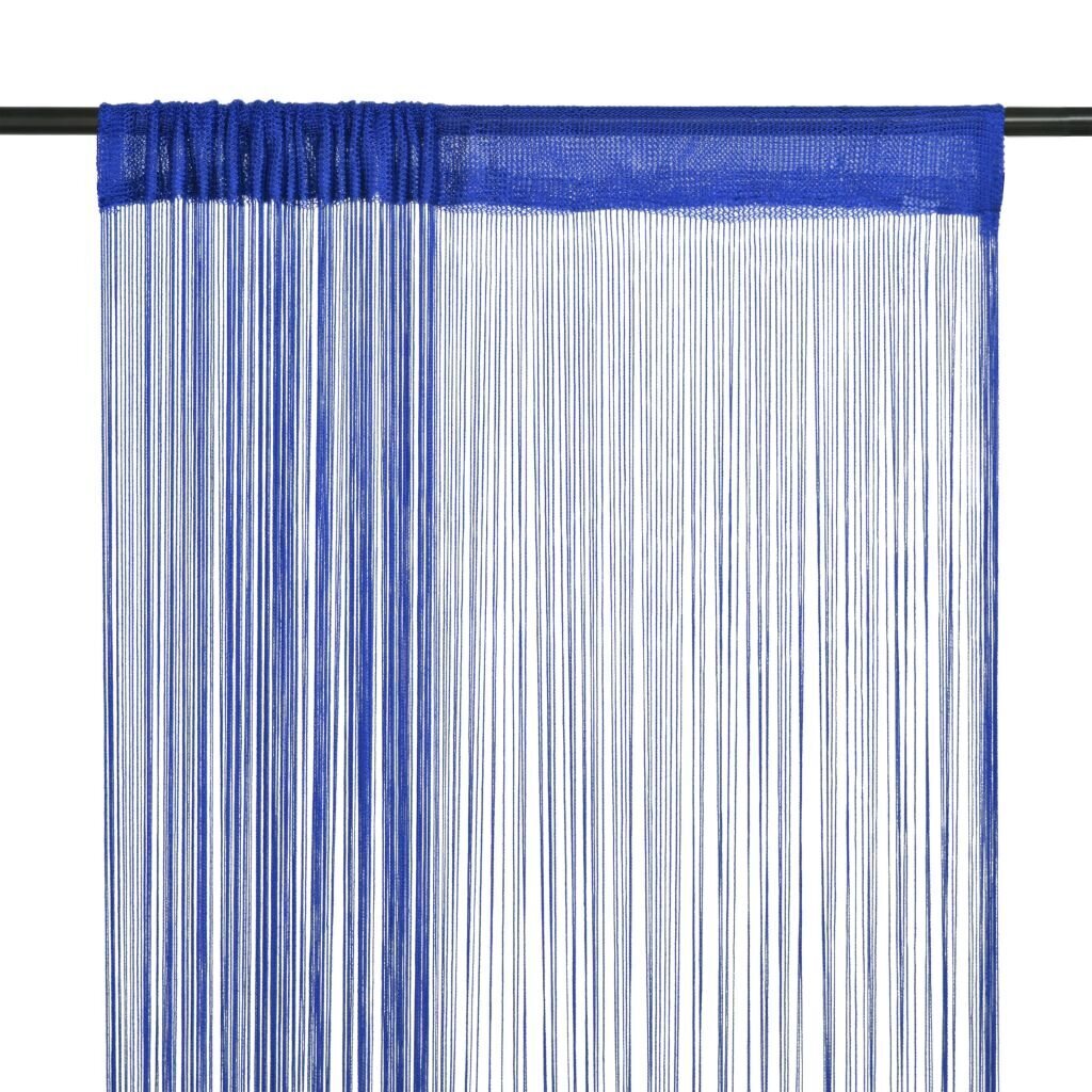 Bārkstu aizkari, 2gab., 140x250cm, zilas krāsas цена и информация | Aizkari | 220.lv