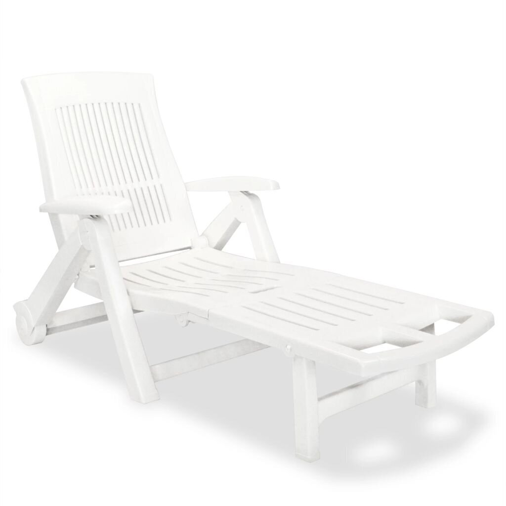 Saules zvilnis ar atbalstu kājām, plastmasas, balts cena un informācija | Sauļošanās krēsli | 220.lv