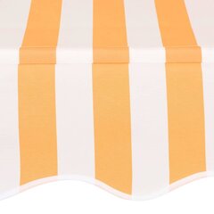 Ручная выдвижная маркиза, оранжево-белые полосы, 350см цена и информация | Зонты, маркизы, стойки | 220.lv