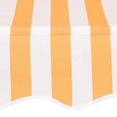 Ручная выдвижная маркиза, оранжево-белые полосы, 400см цена и информация | Зонты, маркизы, стойки | 220.lv