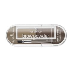 Набор теней для бровей Essence Brow Powder, 2,3 г, 01 Light & Medium цена и информация | Карандаши, краска для бровей | 220.lv