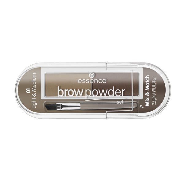 Uzacu ēnu komplekts Essence Brow Powder, 2,3 g, 01 Light & Medium cena un informācija | Uzacu krāsas, zīmuļi | 220.lv