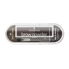 Uzacu ēnu komplekts Essence Brow Powder, 2,3 g, 02 Dark & Deep cena un informācija | Uzacu krāsas, zīmuļi | 220.lv