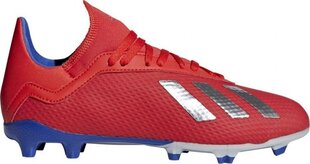Futbola apavi zēniem, Adidas X 18.3 FG Jr BB9371 sarkani cena un informācija | Futbola apavi | 220.lv