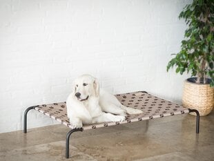 Hobbydog лежак Iron Beige Paws L, 80x42x15 см цена и информация | Лежаки, домики | 220.lv