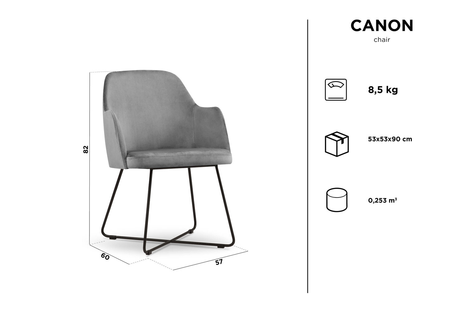 Krēsls Kooko Home Canon 82, oranžs cena un informācija | Virtuves un ēdamistabas krēsli | 220.lv