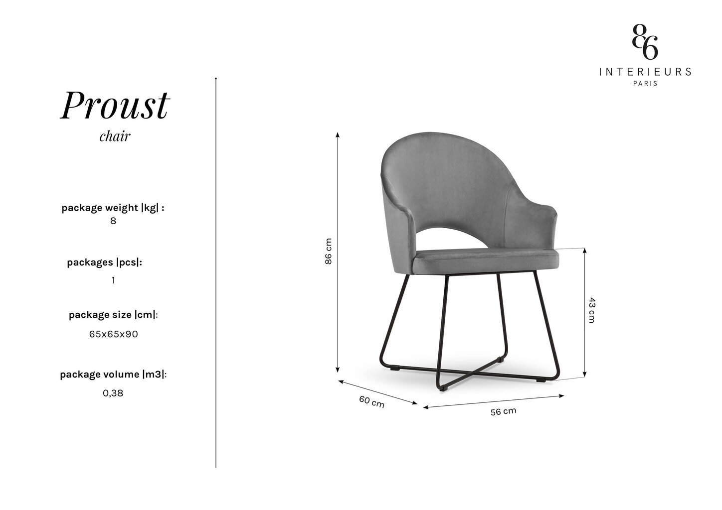 Krēsls Interieurs86 Proust 86, oranžs cena un informācija | Virtuves un ēdamistabas krēsli | 220.lv