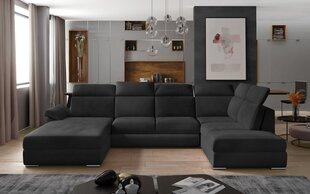 Stūra dīvāns NORE Evanell 51, melns cena un informācija | Stūra dīvāni | 220.lv