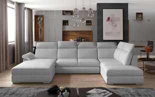 Stūra dīvāns NORE Evanell 53, gaiši pelēks kaina ir informacija | Stūra dīvāni | 220.lv