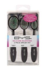Комплект кисточек Silicone Blending Kit Clear With Glitter 3шт BYS цена и информация | Кисти для макияжа, спонжи | 220.lv