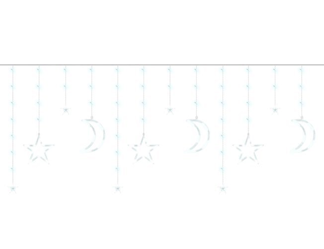 Virtenes aizkars Zvaigznes, 138 LED cena un informācija | Ziemassvētku lampiņas, LED virtenes | 220.lv