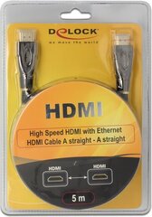 Delock 82739, HDMI, 5 m cena un informācija | Kabeļi un vadi | 220.lv