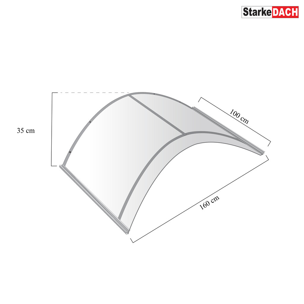 Aizsardzības jumtiņš STARKEDACH R-160 Pelēks цена и информация | Durvju jumtiņi | 220.lv