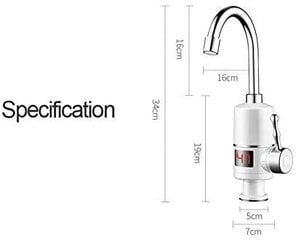 Ūdens sildīšanas jaucējkrāns "Tavalax Standart Deluxe LED" cena un informācija | Ūdens sildītāji | 220.lv