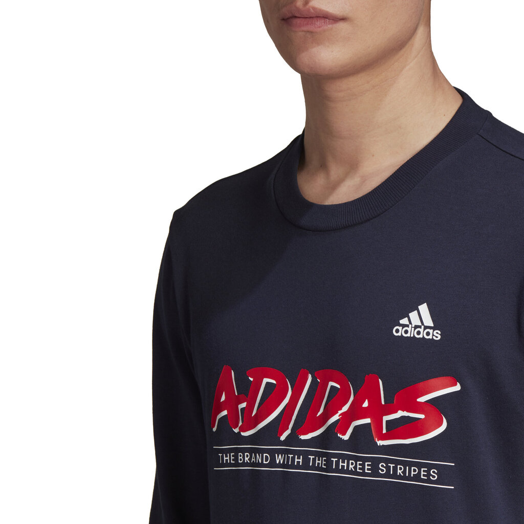 Adidas Mhs Gfx Q3 Crew džemperis vīriešiem, zils цена и информация | Vīriešu jakas | 220.lv