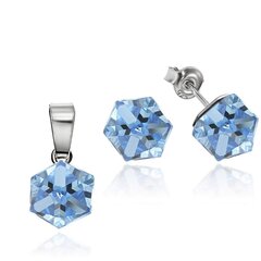 Комплект Cubic: серьги + кулон, Aquamarine цена и информация | Наборы украшений | 220.lv