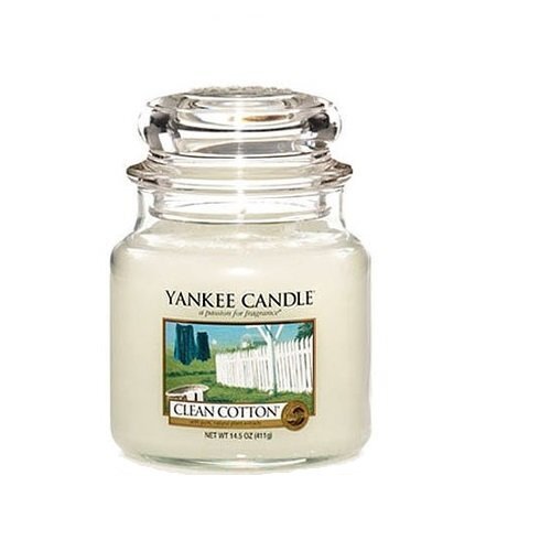 Aromātiskā svece Yankee Candle Clean Cotton 411 g cena un informācija | Sveces un svečturi | 220.lv