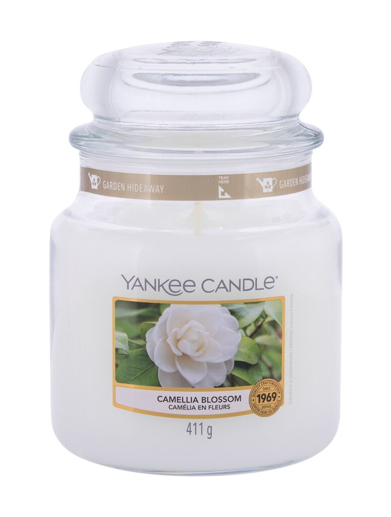 Aromātiskā svece Yankee Candle Camellia Blossom 411 g cena un informācija | Sveces un svečturi | 220.lv