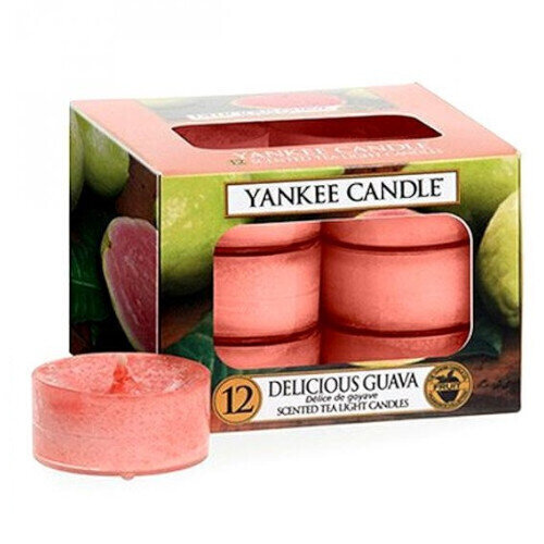 Aromātiskas tējas sveces Yankee Candle Delicious Guava 9.8 g, 12 gab. cena un informācija | Sveces un svečturi | 220.lv