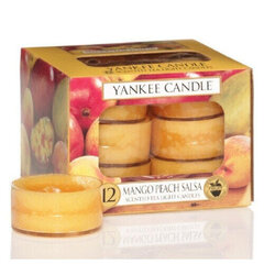 Aromātiskas tējas sveces Yankee Candle Mango Peach Salsa 12 gab., 9.8 g cena un informācija | Sveces un svečturi | 220.lv