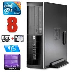 HP 8100 Elite SFF i5-650 8GB 240SSD+1TB DVD WIN10Pro [refurbished] цена и информация | Стационарные компьютеры | 220.lv
