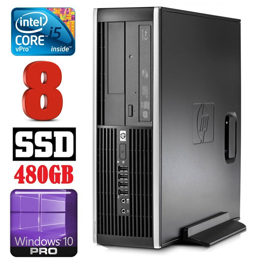 HP 8100 Elite SFF i5-650 8GB 480SSD DVD WIN10Pro cena un informācija | Stacionārie datori | 220.lv