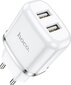 Lādētājs Hoco N4 ar diviem USB savienotājiem (2.4A) balts cena un informācija | Lādētāji un adapteri | 220.lv