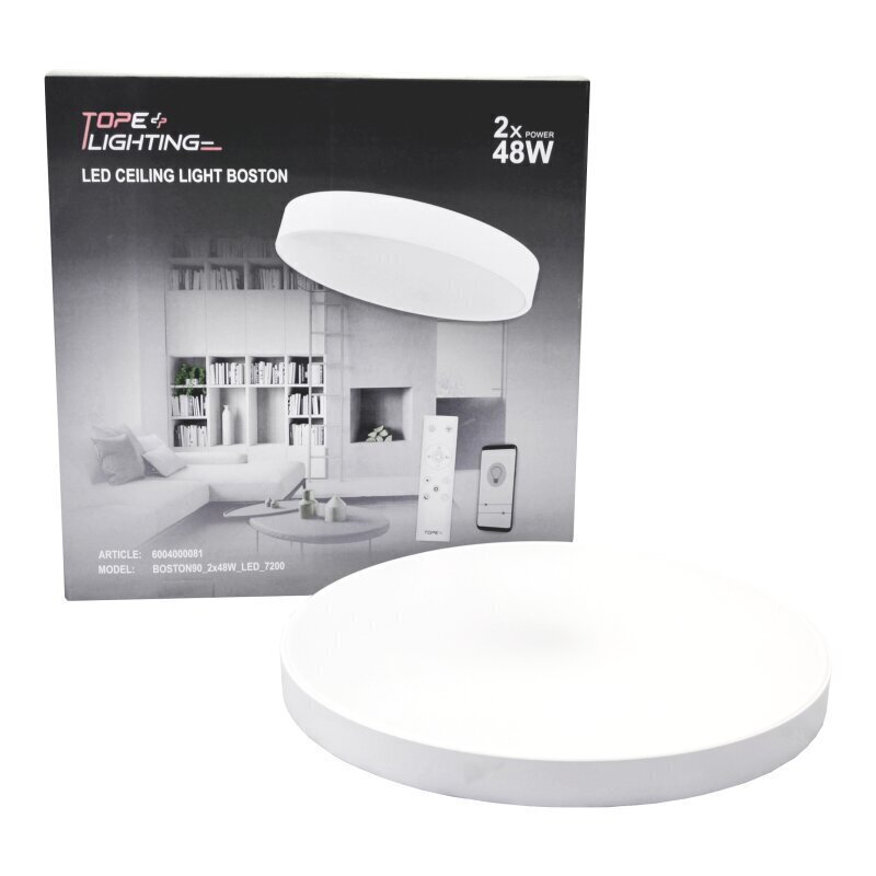 Plafonveida balts LED gaismeklis "BOSTON" 2x48W цена и информация | Griestu lampas | 220.lv