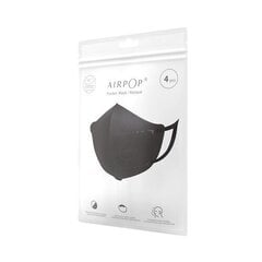 Atkārtoti lietojama aizsargājoša AirPOP mask Pocket NV sejas maska melna cena un informācija | Pirmā palīdzība | 220.lv
