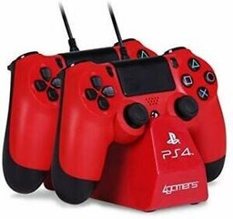 Uzlādes statīvs PS4 Dual Controller Play Charge Desktop Stand Red cena un informācija | Spēļu kontrolieri | 220.lv