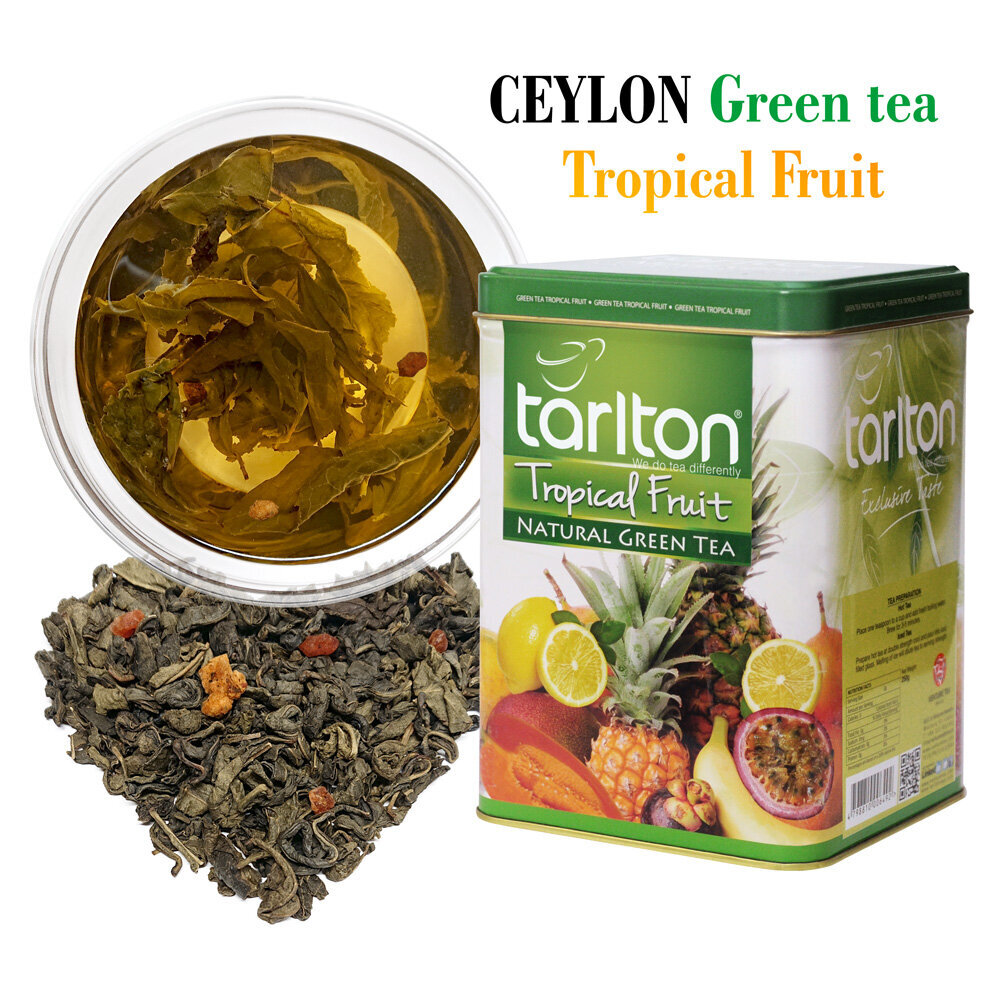 Ceilonas lielo lapu Zaļā tēja - TROPICAL FRUIT - Ceylon Green tea, TARLTON, 250g cena un informācija | Tēja | 220.lv