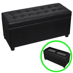 Скамейка-ящик для вещей, черного цвета цена и информация | Кресла-мешки и пуфы | 220.lv