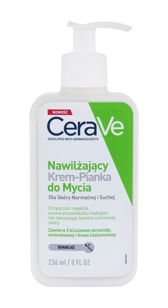 Очищающий увлажняющий крем-гель для умывания CeraVe Hydrating Cream-to-Foam,  236 мл цена | 220.lv