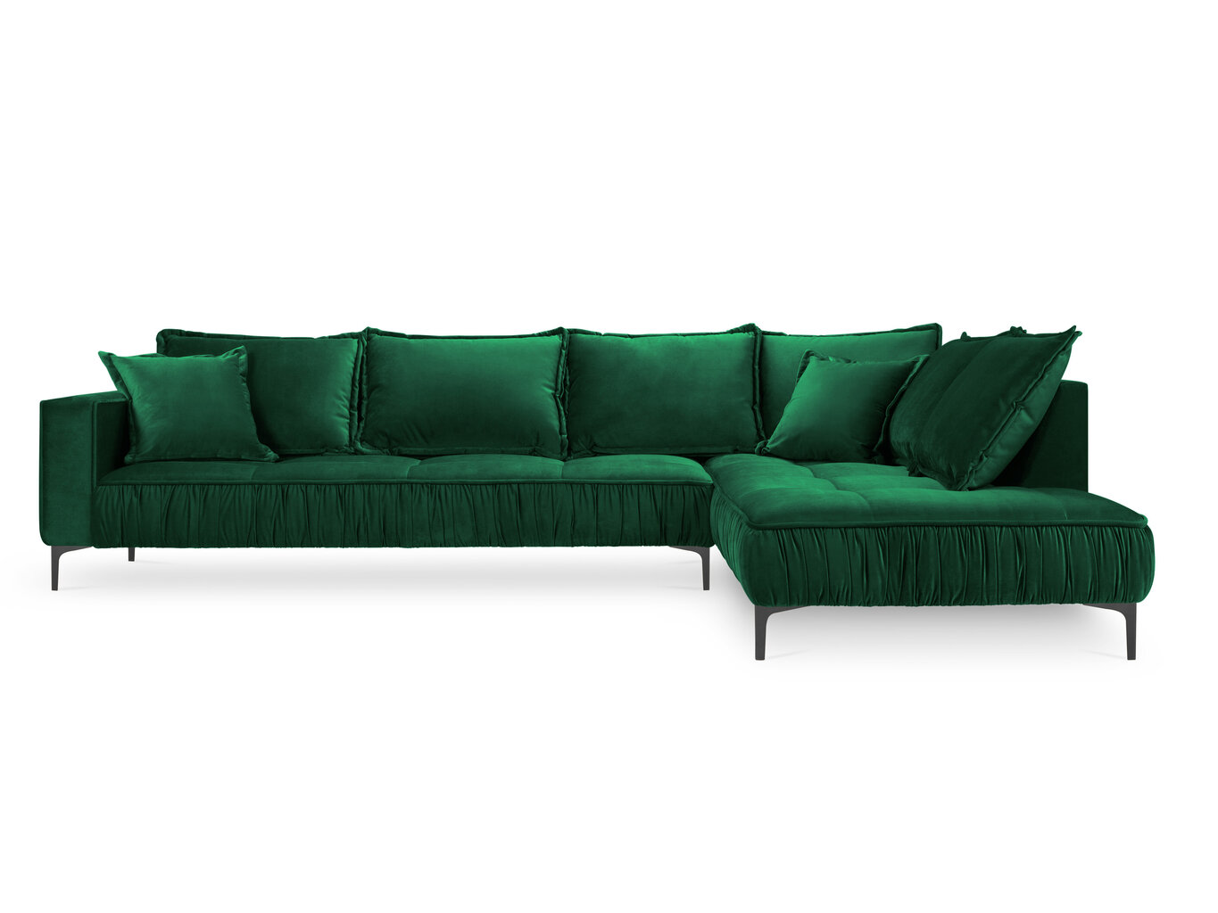 Stūra dīvāns Interieurs86 Triomphe, zaļš/melns cena un informācija | Stūra dīvāni | 220.lv