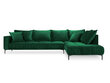 Stūra dīvāns Interieurs86 Triomphe, zaļš/melns cena un informācija | Stūra dīvāni | 220.lv