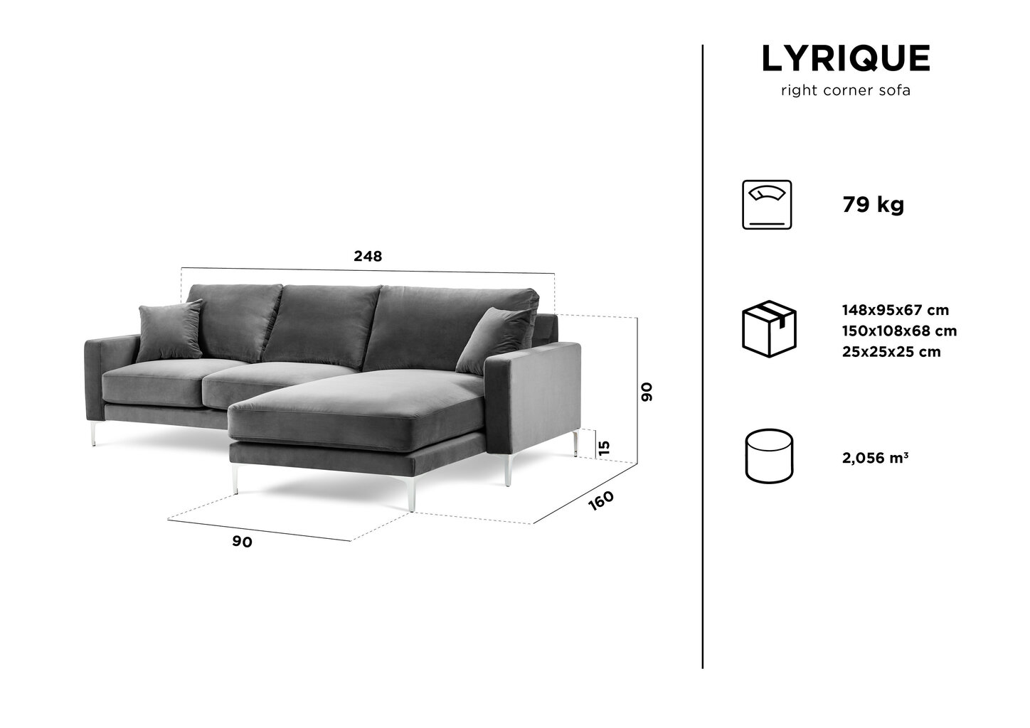 Stūra dīvāns Kooko Home Lyrique, dzeltens cena un informācija | Stūra dīvāni | 220.lv