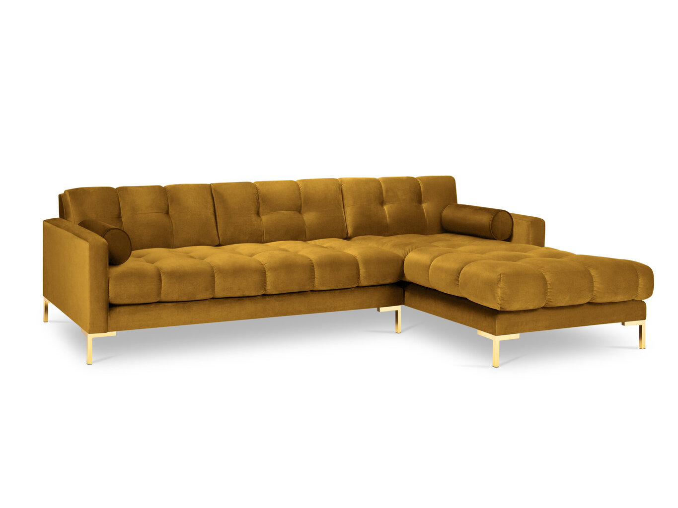 Stūra dīvāns Cosmopolitan Design Bali, dzeltens/zelta cena un informācija | Stūra dīvāni | 220.lv