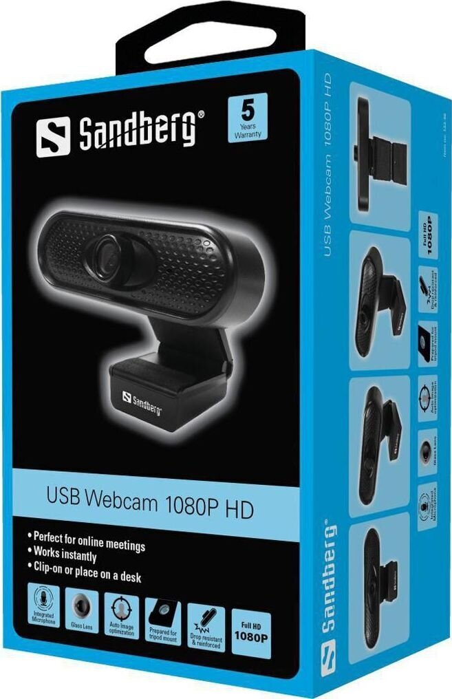 Sandberg USB 1080P HD цена и информация | Datoru (WEB) kameras | 220.lv