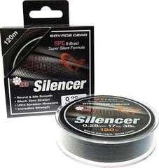 Леска плетеная HD8 Silencer Braid 120м 0.15мм 20lbs 9кг, зеленая цена и информация | Лески | 220.lv