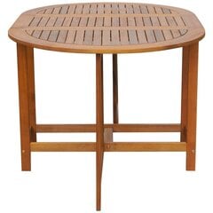 Складной садовый стол из древесины акации, овальный цена и информация | Столы для сада | 220.lv