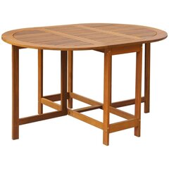 Складной садовый стол из древесины акации, овальный цена и информация | Столы для сада | 220.lv