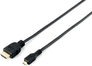 Equip HDMI Micro HDMI Kabelis, 1, melns cena un informācija | Kabeļi un vadi | 220.lv