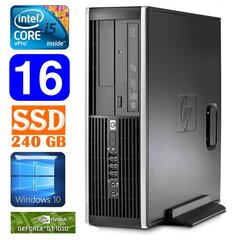 HP 8100 Elite SFF i5-650 16GB 240SSD GT1030 2GB DVD WIN10 цена и информация | Стационарные компьютеры | 220.lv