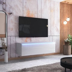 TV galdiņš Sesley Skylara LED, 140 cm, balts цена и информация | Тумбы под телевизор | 220.lv