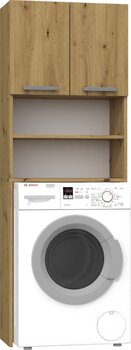 Skapītis virs veļas mazgājamas mašīnas Pola, brūns cena un informācija | Vannas istabas skapīši | 220.lv