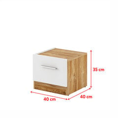 Прикроватный шкафчик Selsey Montroy левый, белый/коричневый цена и информация | Прикроватные тумбочки | 220.lv