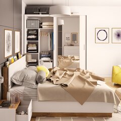 Комплект мебели Selsey Montroy, белый / коричневый цена и информация | Спальный гарнитур | 220.lv