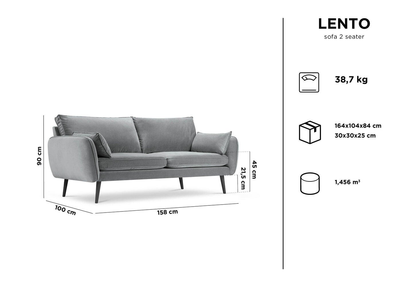 Divvietīgs dīvāns Kooko Home Lento, dzeltens cena un informācija | Dīvāni | 220.lv