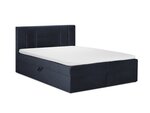 Кровать Mazzini Beds Afra 200x200 см, темно-синяя